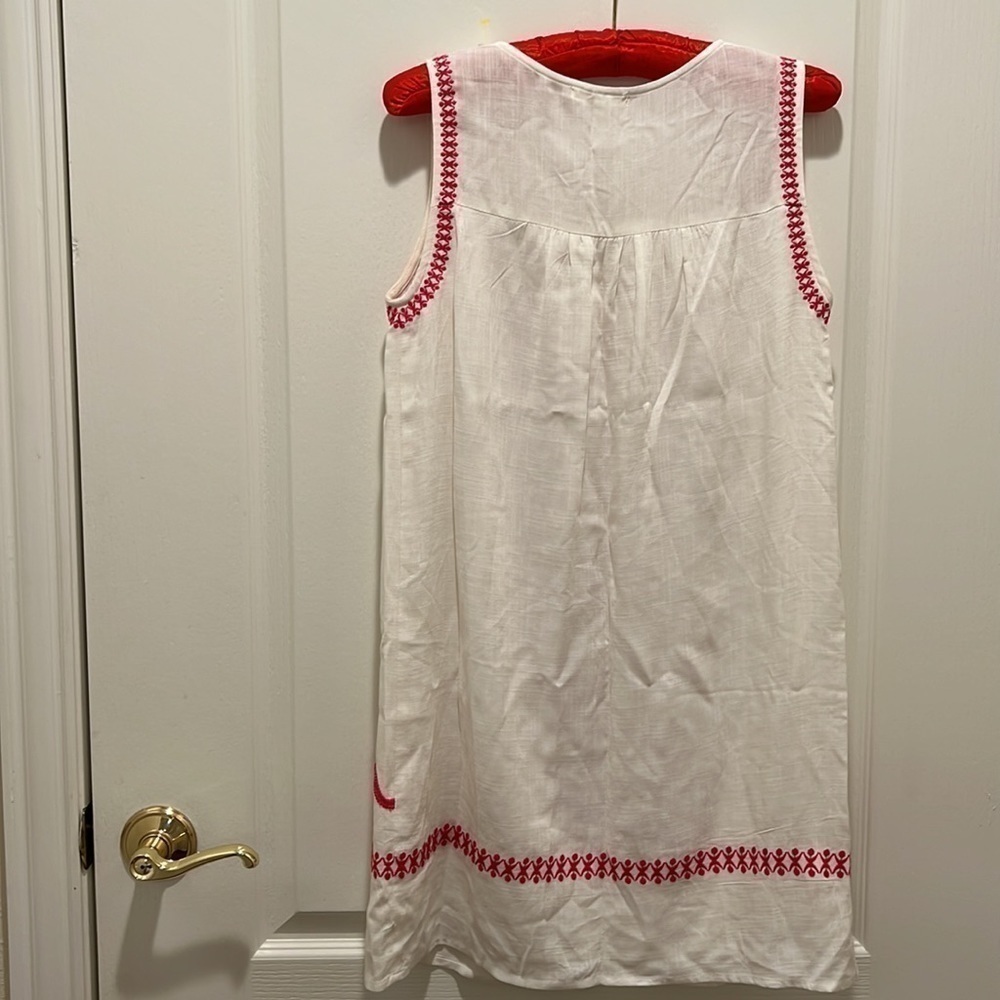 Miami White Dress With Dark Pink Embroidery mini Womens Size XS Sleev… - Picture 2 of 8